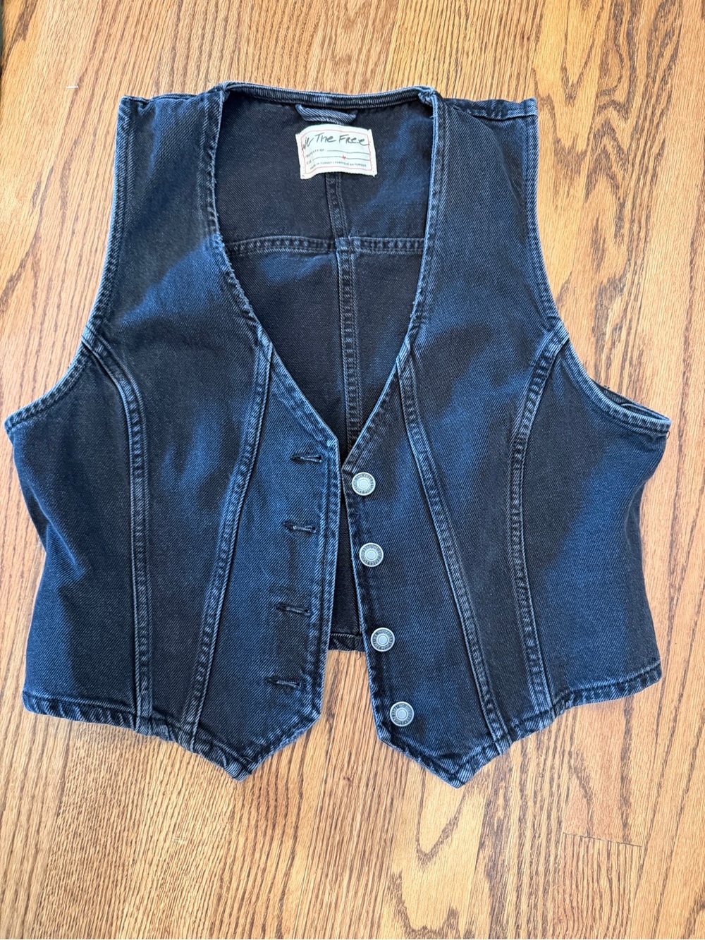 FREE PEOPLE WE ARE THE FREE TATE DENIM VEST black